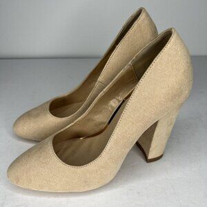 Liliana Classic Beige Creme Platform  High Heel Shoes Womens Size 8.5
